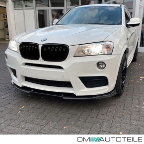 2x Kühlergrill SET Schwarz Hochglanz Sport Doppelsteg passend für BMW X3 F25 10-