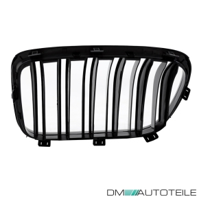 2x Kühlergrill SET Schwarz Hochglanz Sport Doppelsteg passend für BMW X3 F25 10-