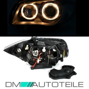 Set Angel Eyes headlights black 04-11 DEPO H7/H7 fits on BMW 1-series E87 only LHD