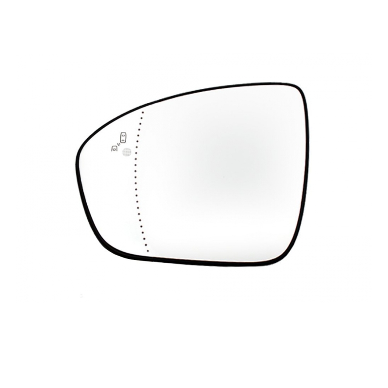 Spiegelglas Links Fahrerseite Beheizbar Asphärisch Weiß 