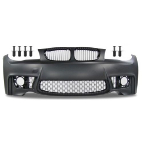 Sport Front Bumper black without Park assist fits on BMW 1-series E81 E82 E87 E88 04-11