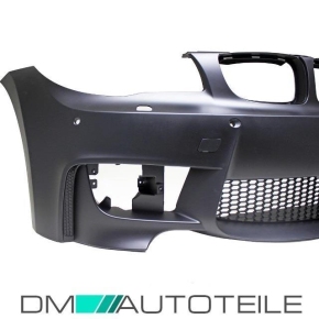 Sport Front Bumper ABS for PDC +2x GRILLE Black fits on BMW 1 E81 E82 E87 E88 