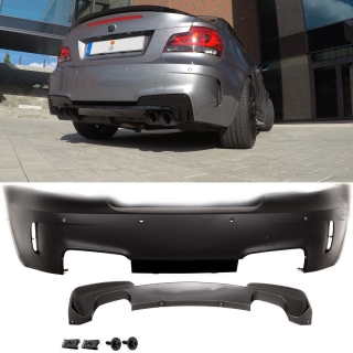 Sport Rear Bumper 07-13+ Diffusor Duplex fits on BMW 1-Series E82 E88 w/o M1 M