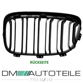 Set Dual Slat Kidney Front Grille Black Matt fits BMW 1-series F20 F21 up 11-15