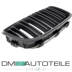 Set Dual Slat Kidney Front Grille Black Matt fits BMW 1-series F20 F21 up 11-15