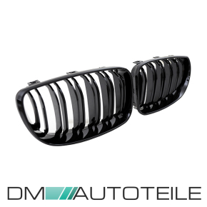 SATZ Kühlergrill Doppelsteg Schwarz Glanz passend für BMW 1er E81 E82 E87 E88
