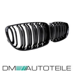 SATZ Kühlergrill Doppelsteg Schwarz Glanz passend für BMW 1er E81 E82 E87 E88