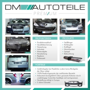 SATZ Kühlergrill Doppelsteg Schwarz Glanz passend für BMW 1er E81 E82 E87 E88