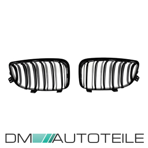 SATZ Kühlergrill Doppelsteg Schwarz Glanz passend für BMW 1er E81 E82 E87 E88