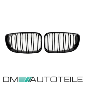 SATZ Kühlergrill Doppelsteg Schwarz Glanz passend für BMW 1er E81 E82 E87 E88