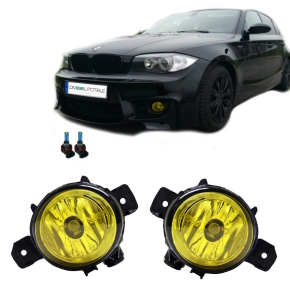 SET 2x Nebelscheinwerfer Gelb US Look für BMW 1er E81 E82 E87 E88 X1 E84 X5 E70