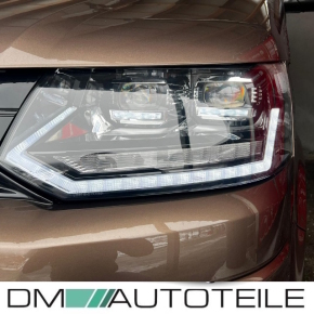Voll LED Facelift Scheinwerfer Set Klarglas Schwarz dynamische Blinker + Welcome Home passt für VW T5 GP 09-15