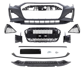Hintere Stoßstangenleiste aus Stahl für Audi A6 C8 Avant (5 Türen) -  (2018-.) - Croni - 4 Trapez - schwarz (Folie Carbon) 4 trapez - schwarz ( Folie Carbon)