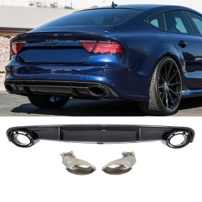 Heckdiffusor Carbon glanz + Blenden passt für Audi...