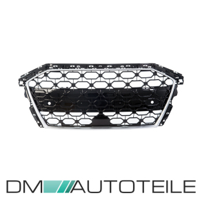 Wabengrill Kühlergrill Schwarz Glanz Silber Rahmen passt für Audi A3 8Y ab Bj 2020