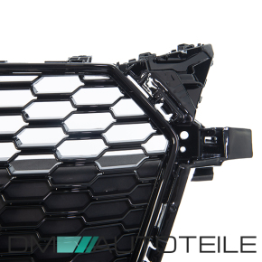 Wabengrill Schwarz glanz komplett Gitter Grill passt für Audi TT 8S FV nicht RS ab 2014-2018