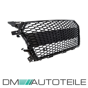 Wabengrill Schwarz glanz komplett Gitter Grill passt für Audi TT 8S FV nicht RS ab 2014-2018