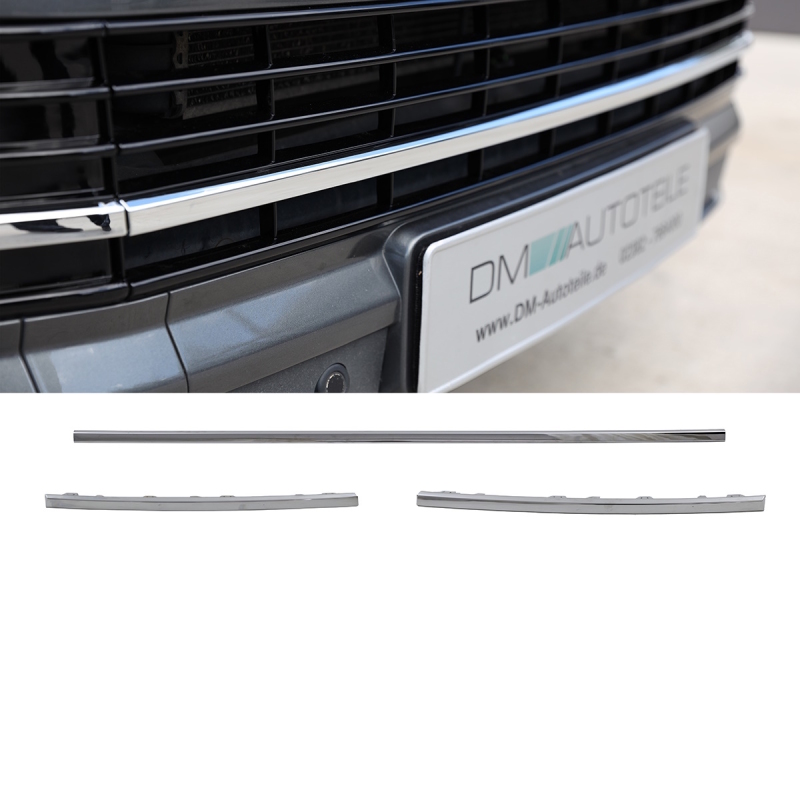3pcs. Frontgrill Grille Chrome lower Set bumper fits on all VW T6 up  2015-2019 also