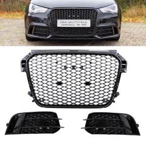 Set Kühlergrill Waben Grill + Gitter Nebel Schwarz...