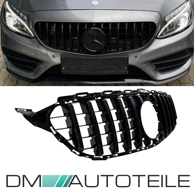 Front Kidney Grille black gloss fits on +-Camera fits Mercedes C Klasse  W205 S205 14-21 to Panamericana GT