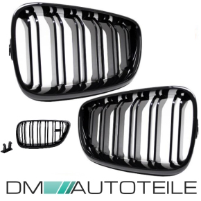 SET Kidney Front Grille Dual Slat Black Gloss fits on...