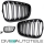 2x Doppelsteg Kühlergrill Grill Schwarz Glänzend passend für BMW 2er F22 F23 + M-Paket 14>