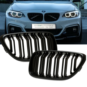 SET Kidney Front Grille Dual Slat Black Matt fits on all...