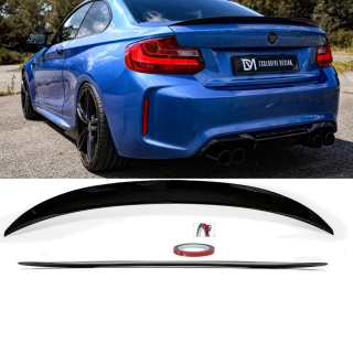 Sport- Performance Rear Trunk Roof Spoiler Lip Black Gloss fits on BMW 2-Series F22 Coupe