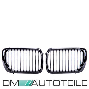 Kühlergrill Grill SET Schwarz Glanz Einzelsteg für BMW 3er E36 Facelift ab 1996