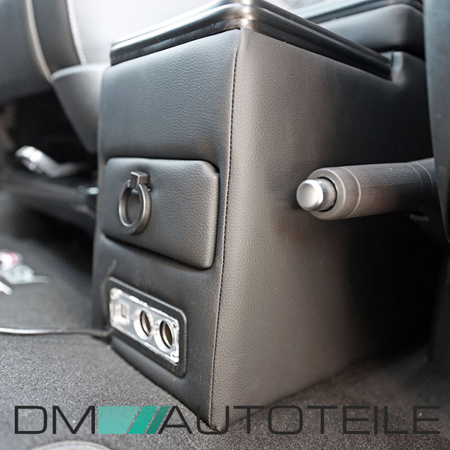 Universal storage Box with Cup Holders black gloss LED Lighting and USB  Ports fits on VW T5 T6 all models