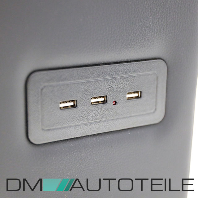 Multi LED +Induktion Staufach Mittelkonsole Ablage für VW T5 T6 alle  Modelle ab 2003-2019 in Schwarz glanz mit + Multi USB