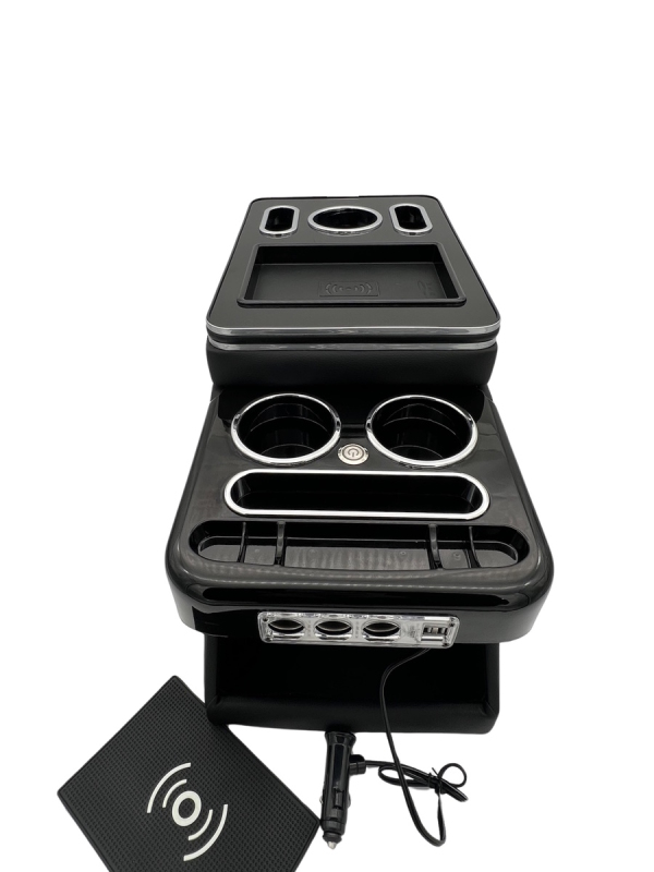Black Edition Mittelkonsole für Mercedes Vito / V-Klasse W447 mit LED  Beleuchtung USB und Induktion, Vito W447, Mercedes, Mittelkonsole, Interior