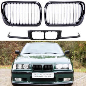 Facelift Umbau Set Grillhalter + Kühlergrill Schwarz...