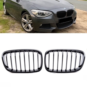 2x single Slat Front Kidney Grille black matt performance...
