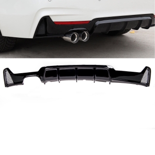 Sport Performance Heckdiffusor 2-Rohr links schwarz glanz lackiert für BMW 4er F32 F33 F36 mit M-Paket