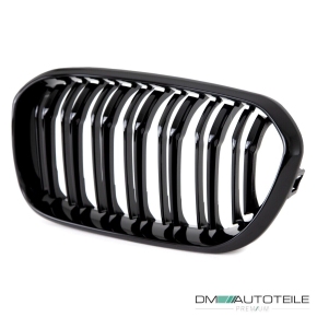 Front Grille Set Dual Slat Black Gloss fits on BMW 1-Series F20 F21 LCI up 2015