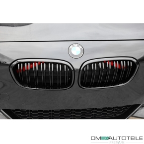 Kühlergrill Doppelsteg Schwarz Hochglanz passend für BMW 1er F20 F21 LCI ab 2015