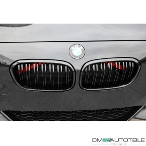 Front Grille Set Dual Slat Black Gloss fits on BMW 1-Series F20 F21 LCI up 2015