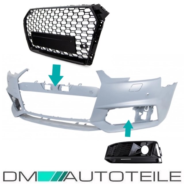 RS4 Style Grill Kühlergrill Wabengrill für AUDI A4 S4 B9 Limo