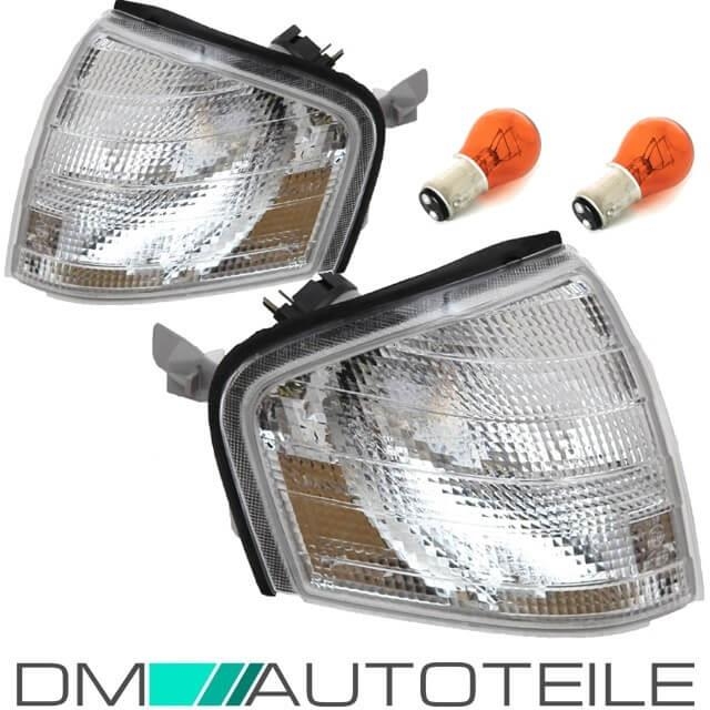 Mercedes C W202 S202 j 93-00 Front Blinker Set vorne Weiß Glas+ Birnen