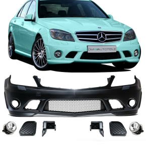 Mercedes W204 S204 Front Bumper air vents without park assist + accessories for C63 AMG