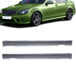 Set of Sport Side Skirts Mercedes W204 S204 2007-2014 ABS + accessories for C63 AMG