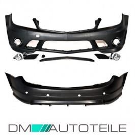 Set Mercedes W204 Bumper Front + Rear + Diffusor fits for AMG C63 07-11 Bodykit