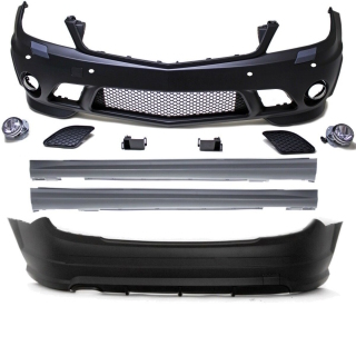 Mercedes W204 Full Bumper bodykit Front+Rear+Side 2007-2011 + accessories for C63 AMG