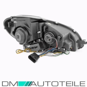Mercedes W204 headlights Set black 11-14 H7/H1 light bar daytime running lights + LED indicators