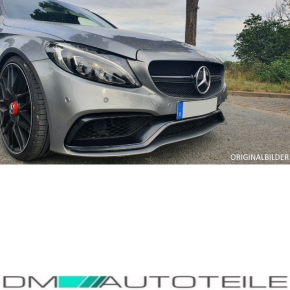Front Bumper +Spoiler Black fits Mercedes W205 C205 S205 14-18 Facelift Design w/o  C63 AMG 
