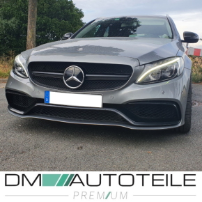Front Bumper +Spoiler Black fits Mercedes W205 C205 S205 14-18 Facelift Design w/o  C63 AMG 