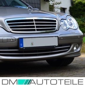 Mercedes C-Class W203 Front Grille chrome black 04-07 Avantgarde 3 ribs
