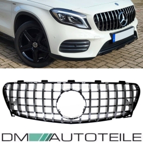 Kidney Front Grille Black Chrome fits GLA X156 Facelift up 2017 also Panamericana GT 