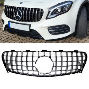 Panamericana GT Kidney Front Grille Black Chrome fits GLA X156 Facelift up 2017